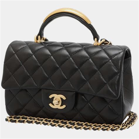 chanel black top handle bag|chanel top handle bag small.